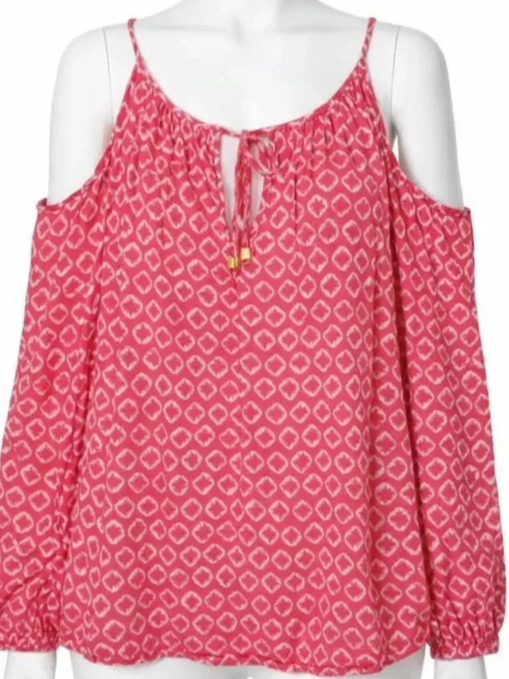 Michael Kors Cold Shoulder Top Women Size Medium Tie Front